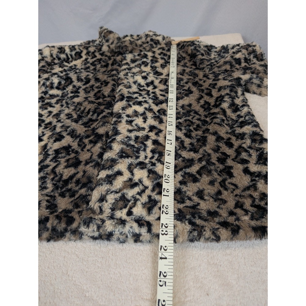 Dylan by True Grit Jacket Large Faux Fur Leopard Print Coat Soft Fuzzy L - Picture 8 of 11